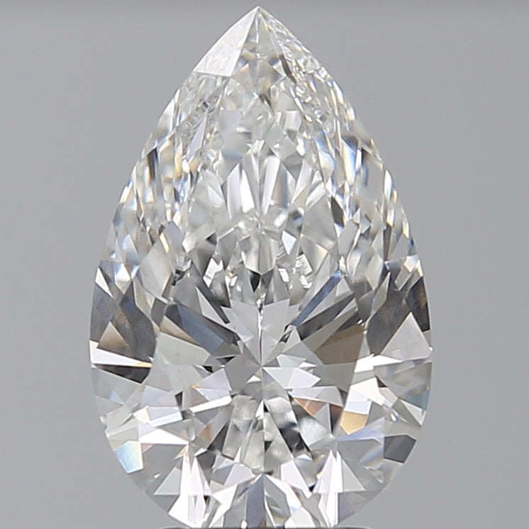 3.56 Carat Pear Lab Diamond with  Cut Diamond in 14KT  view 1
