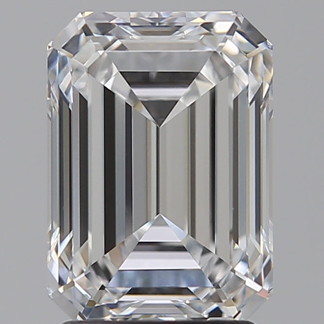 2.52 Carat Emerald Lab Diamond with  Cut Diamond in 14KT  view 1
