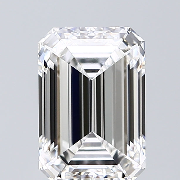 2.53 Carat Emerald Lab Diamond with  Cut Diamond in 14KT  view 1
