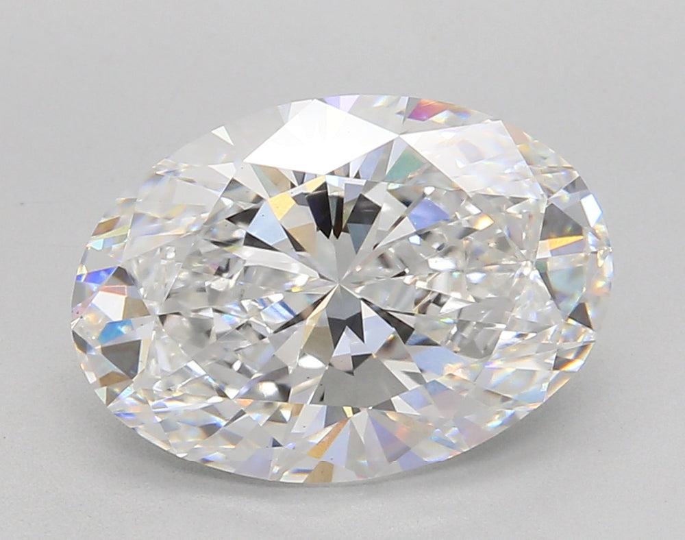4.07 Carat Oval Lab Diamond with  Cut Diamond in 14KT  view 1
