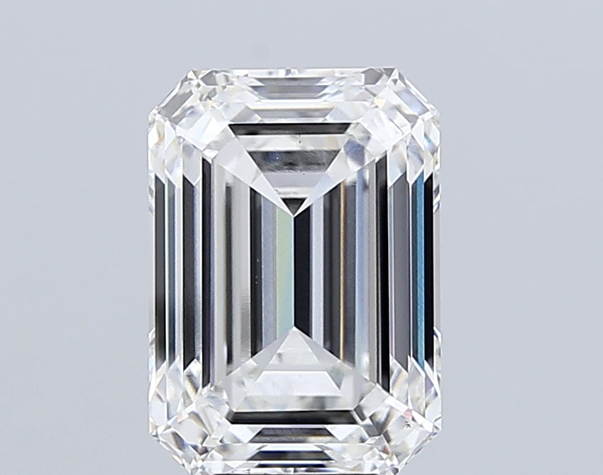10.1 Carat Emerald Lab Diamond with  Cut Diamond in 14KT  view 1
