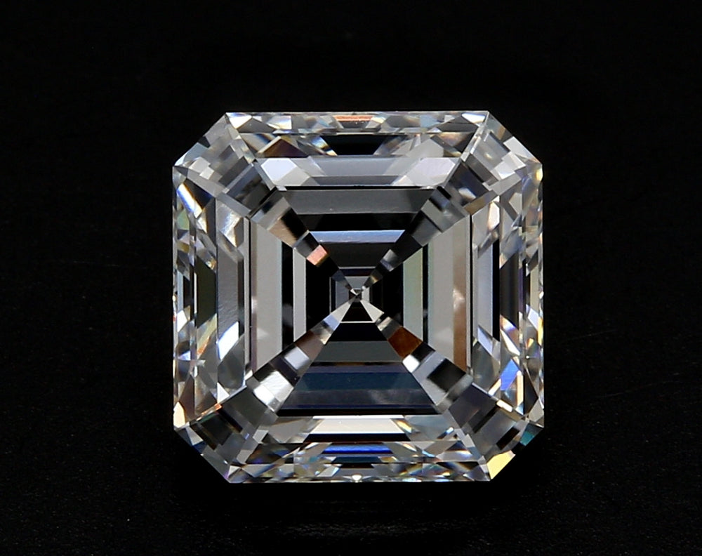 1.56 Carat Asscher Lab Diamond with  Cut Diamond in 14KT  view 1

