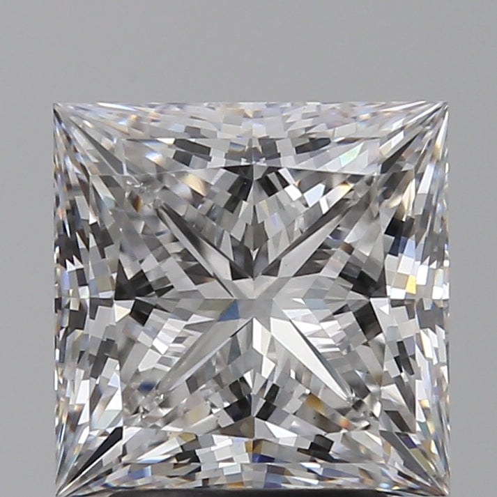 3.08 Carat Princess Lab Diamond with  Cut Diamond in 14KT  view 1
