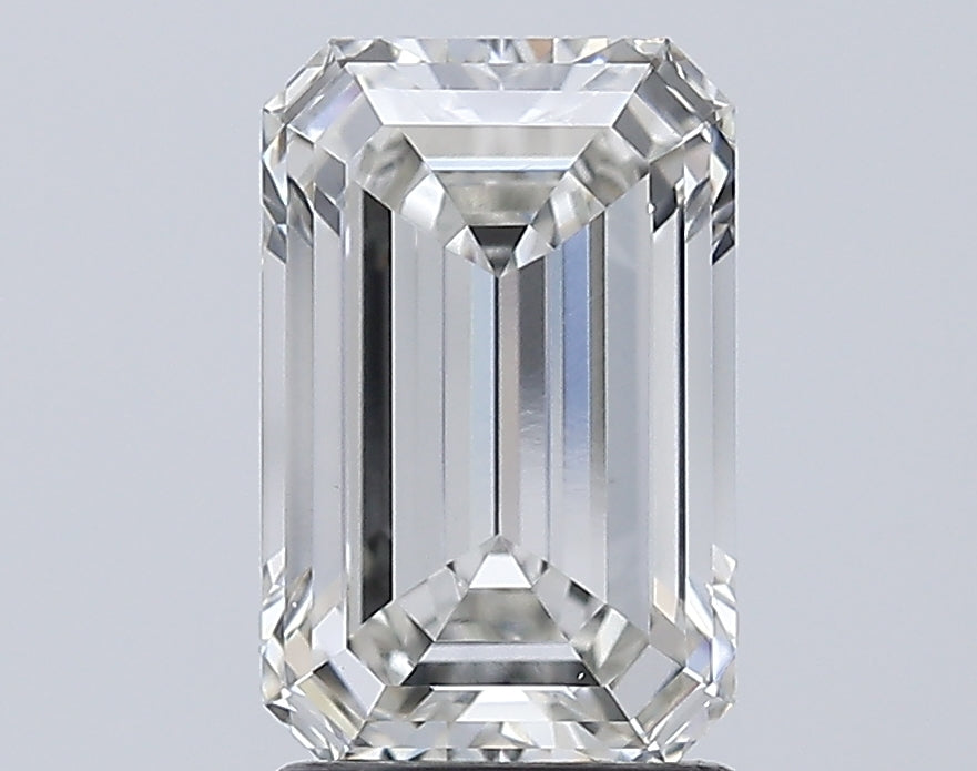 3.07 Carat Emerald Lab Diamond with  Cut Diamond in 14KT  view 1
