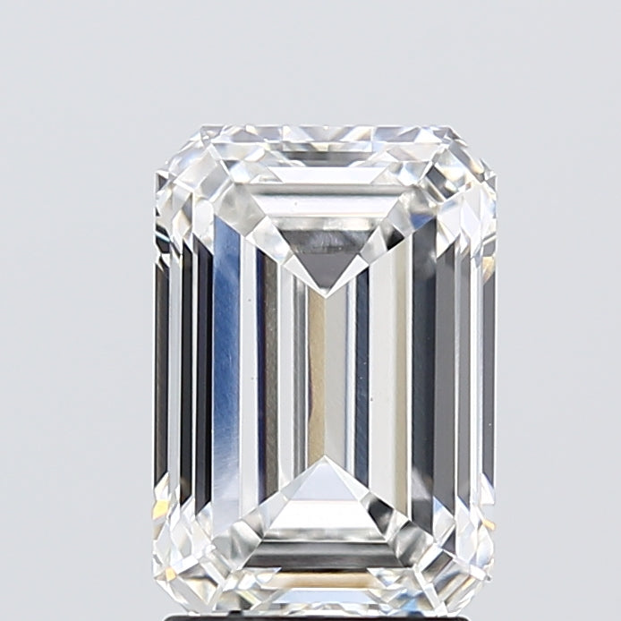 2.63 Carat Emerald Lab Diamond with  Cut Diamond in 14KT  view 1
