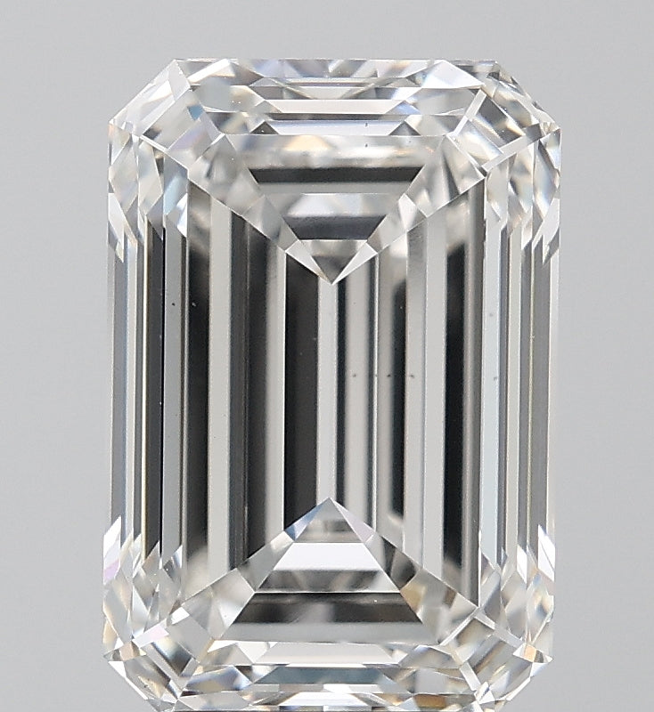 5.08 Carat Emerald Lab Diamond with  Cut Diamond in 14KT  view 1
