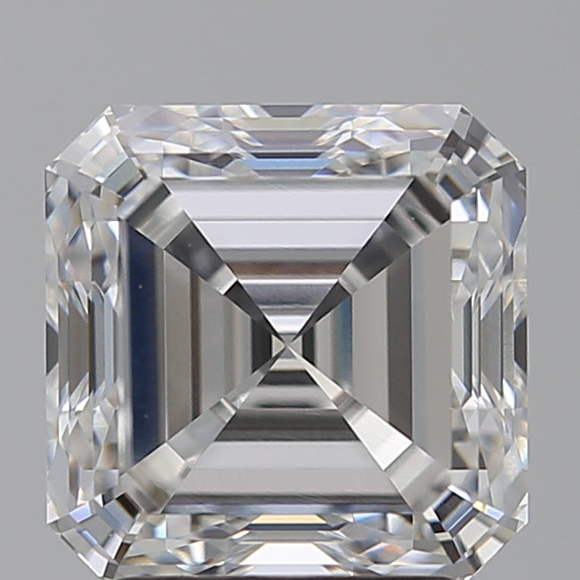 2.75 Carat Asscher Lab Diamond with  Cut Diamond in 14KT  view 1
