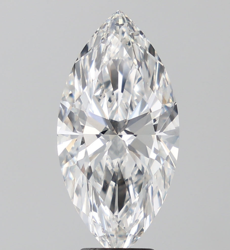 5.24 Carat Marquise Lab Diamond with  Cut Diamond in 14KT  view 1
