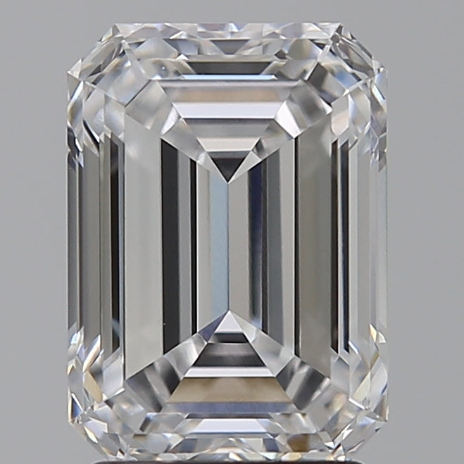 2.5 Carat Emerald Lab Diamond with  Cut Diamond in 14KT  view 1
