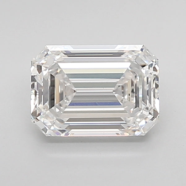 2.06 Carat Emerald Lab Diamond with  Cut Diamond in 14KT  view 1
