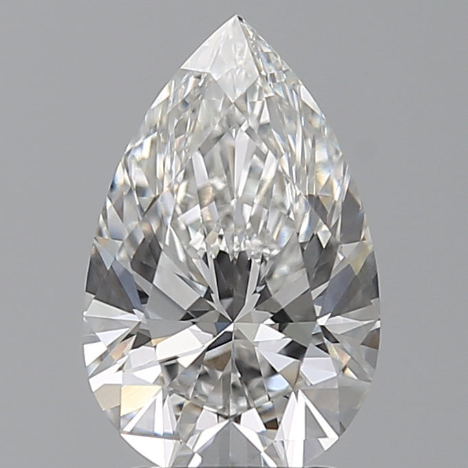 2.57 Carat Pear Lab Diamond with  Cut Diamond in 14KT  view 1
