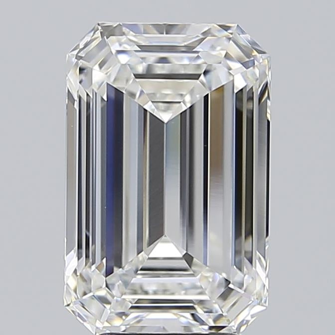 4.84 Carat Emerald Lab Diamond with  Cut Diamond in 14KT  view 1

