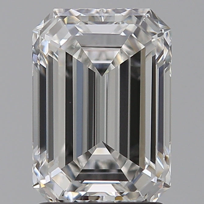 2.04 Carat Emerald Lab Diamond with  Cut Diamond in 14KT  view 1
