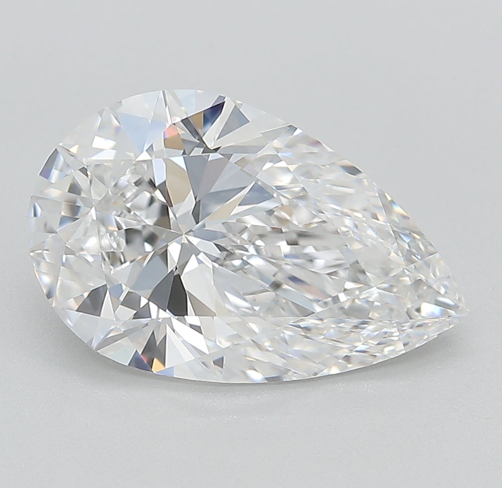 3.31 Carat Pear Lab Diamond with  Cut Diamond in 14KT  view 1
