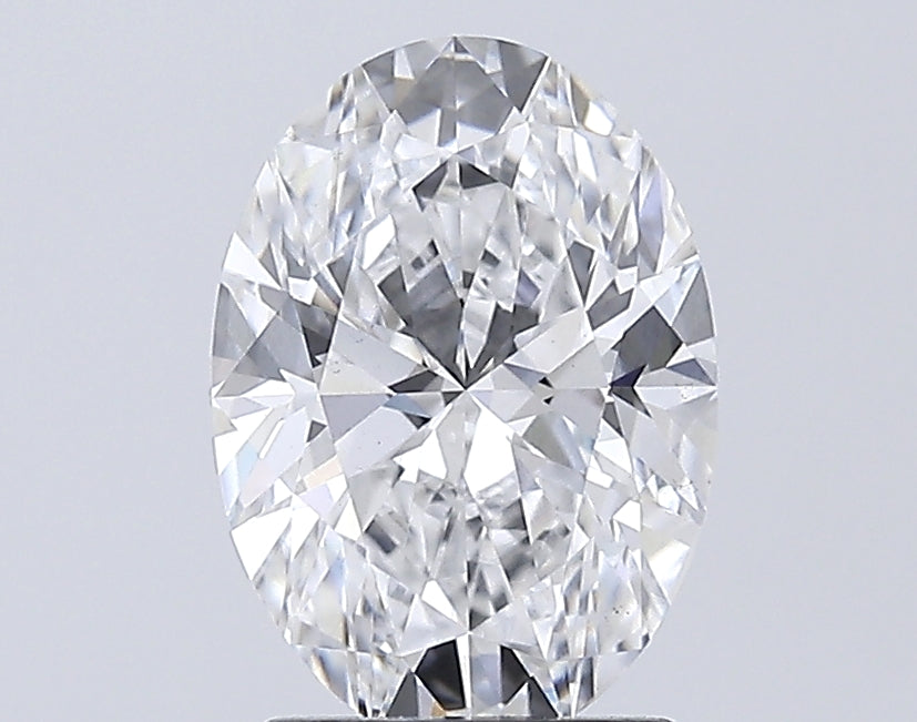 2.11 Carat Oval Lab Diamond with  Cut Diamond in 14KT  view 1
