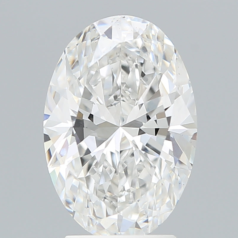 3.21 Carat Oval Lab Diamond with  Cut Diamond in 14KT  view 1
