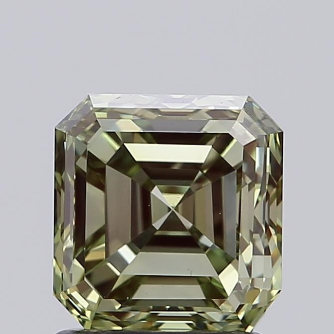 1.5 Carat Emerald Lab Diamond with  Cut Diamond in 14KT  view 1
