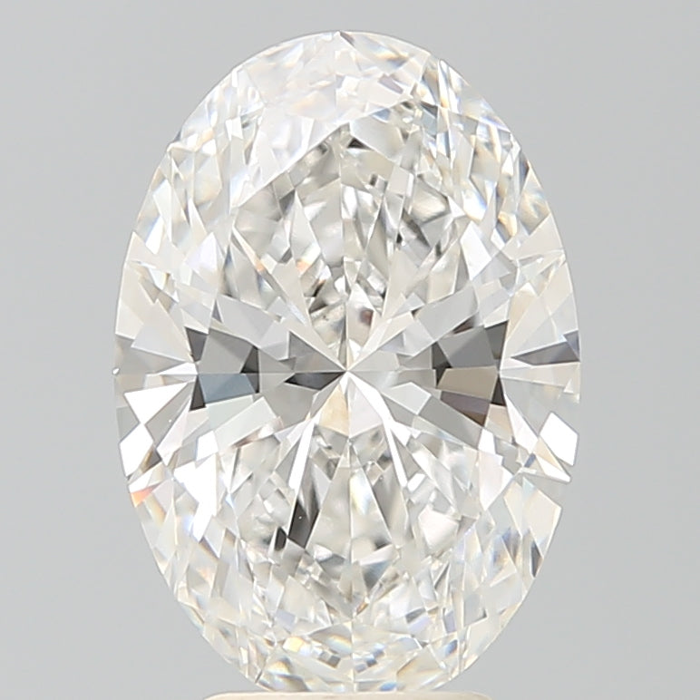 4.2 Carat Oval Lab Diamond with  Cut Diamond in 14KT  view 1
