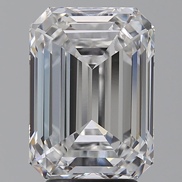 4.58 Carat Emerald Lab Diamond with  Cut Diamond in 14KT  view 1
