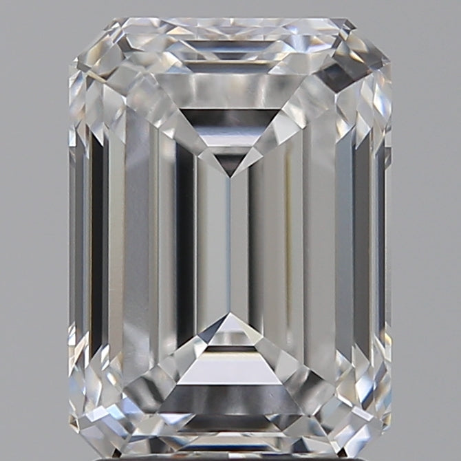 2.5 Carat Emerald Lab Diamond with  Cut Diamond in 14KT  view 1
