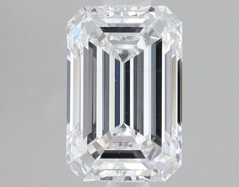 1.57 Carat Emerald Lab Diamond with  Cut Diamond in 14KT  view 1
