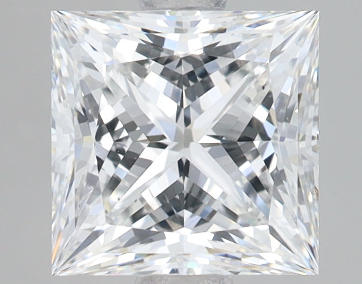 2.57 Carat Princess Lab Diamond with  Cut Diamond in 14KT  view 1
