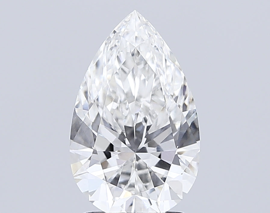 3.06 Carat Pear Lab Diamond with  Cut Diamond in 14KT  view 1
