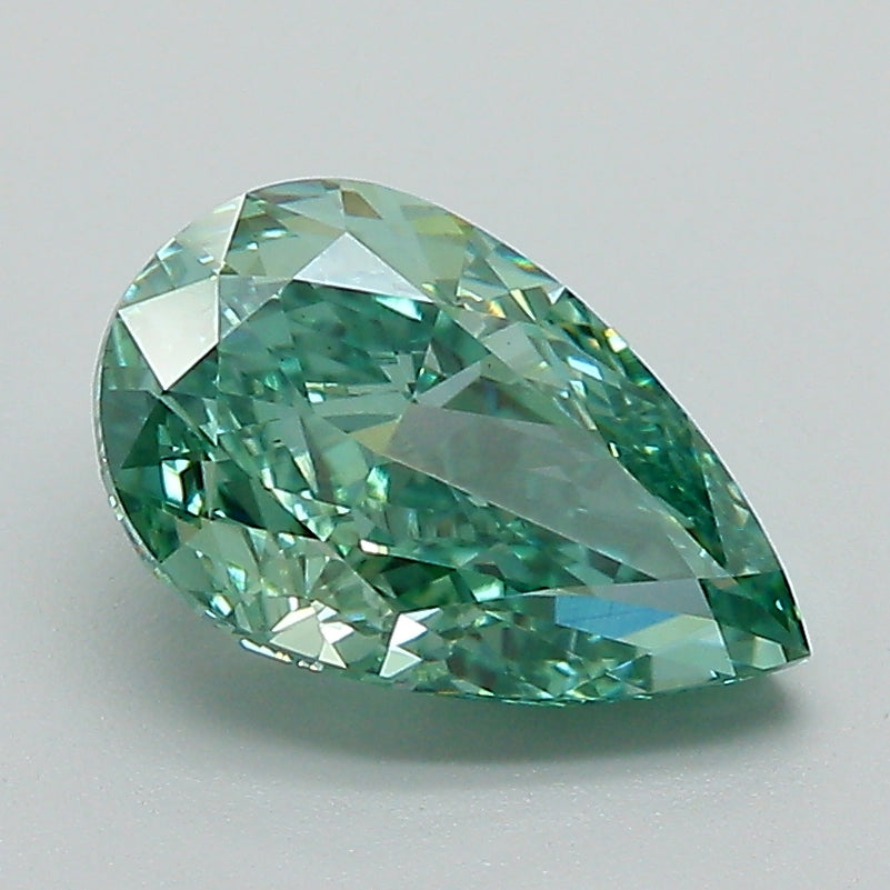 1.85 Carat Pear Lab Diamond with  Cut Diamond in 14KT  view 1
