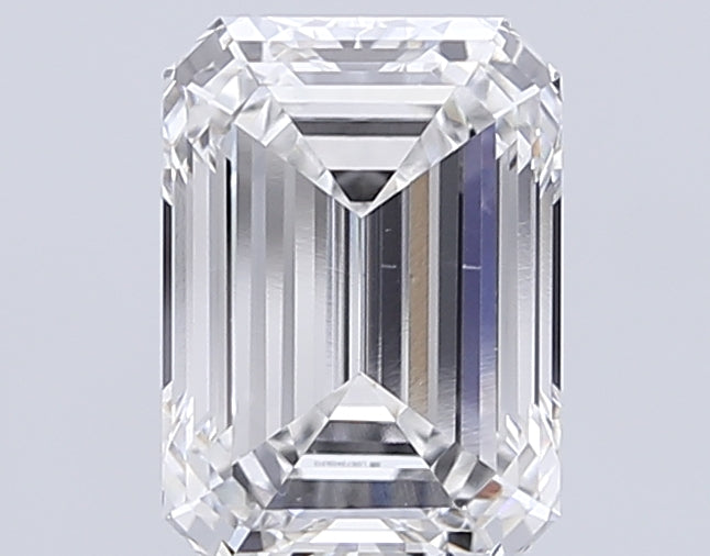 3.02 Carat Emerald Lab Diamond with  Cut Diamond in 14KT  view 1

