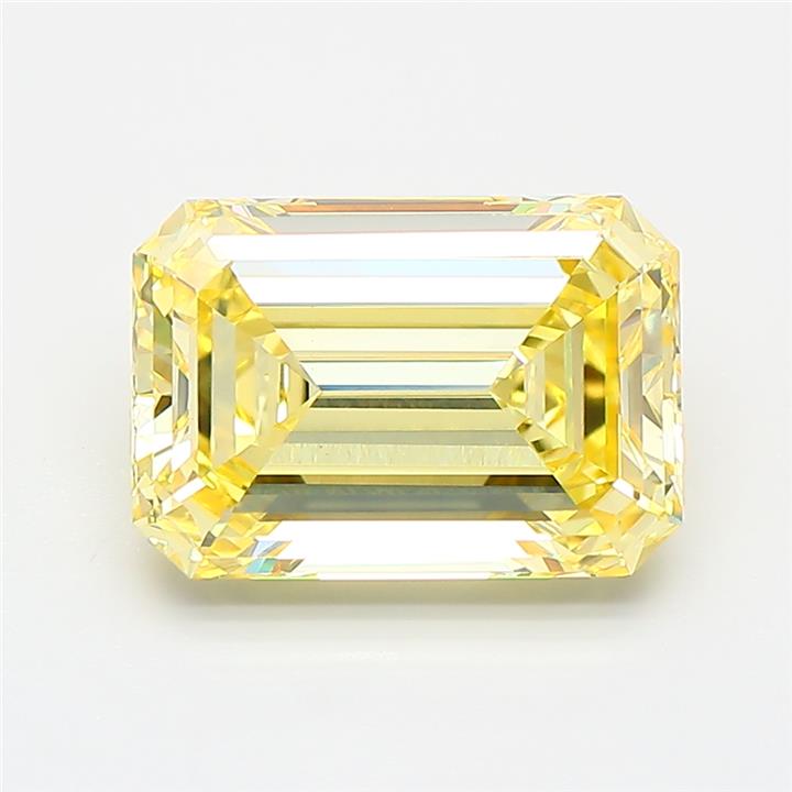 2.92 Carat Emerald Lab Diamond with  Cut Diamond in 14KT  view 1
