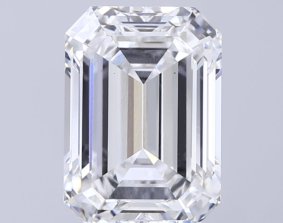 7.09 Carat Emerald Lab Diamond with  Cut Diamond in 14KT  view 1
