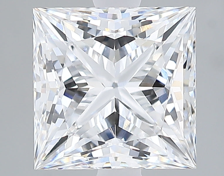 2.38 Carat Princess Lab Diamond with  Cut Diamond in 14KT  view 1
