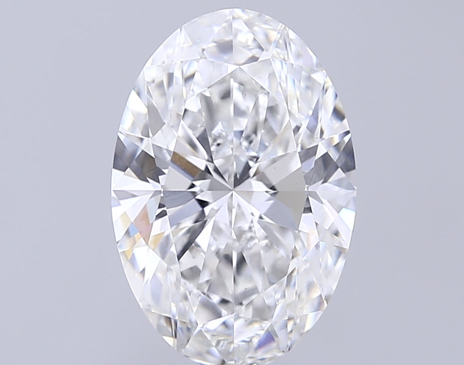 4.01 Carat Oval Lab Diamond with  Cut Diamond in 14KT  view 1
