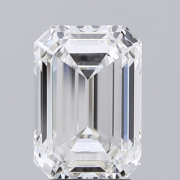 3.7 Carat Emerald Lab Diamond with  Cut Diamond in 14KT  view 1
