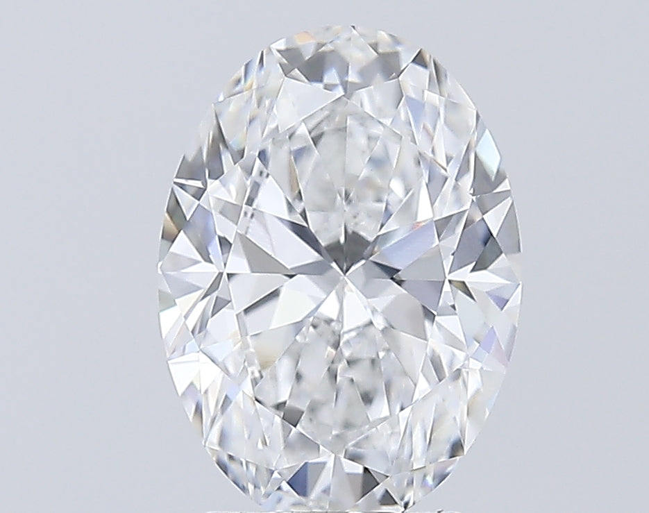 3.05 Carat Oval Lab Diamond with  Cut Diamond in 14KT  view 1

