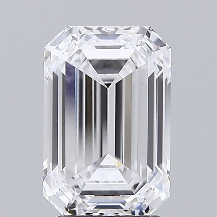 3.28 Carat Emerald Lab Diamond with  Cut Diamond in 14KT  view 1
