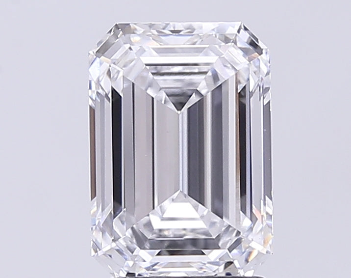 2.95 Carat Emerald Lab Diamond with  Cut Diamond in 14KT  view 1
