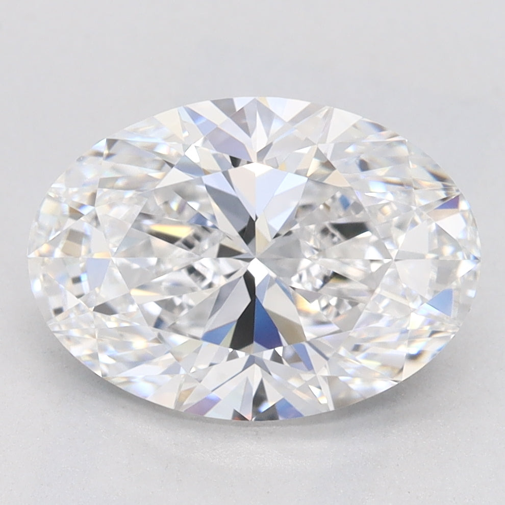 2.5 Carat Oval Lab Diamond with  Cut Diamond in 14KT  view 1
