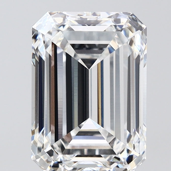 3.07 Carat Emerald Lab Diamond with  Cut Diamond in 14KT  view 1
