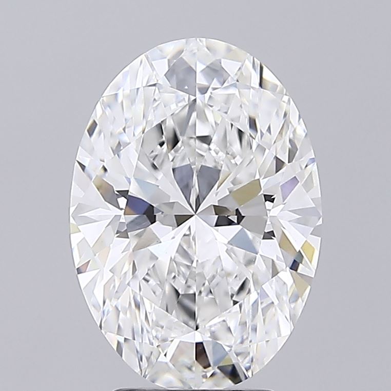 4.06 Carat Oval Lab Diamond with  Cut Diamond in 14KT  view 1
