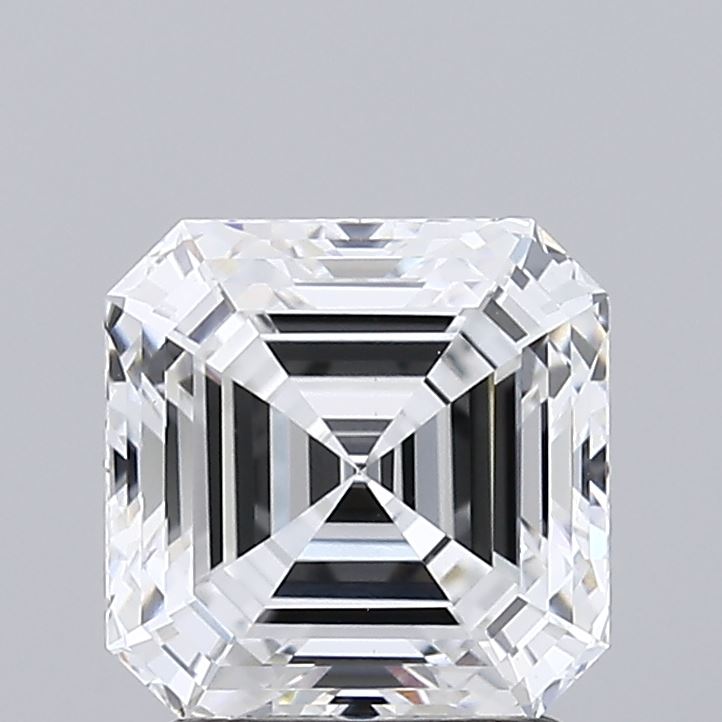 2.02 Carat Asscher Lab Diamond with  Cut Diamond in 14KT  view 1
