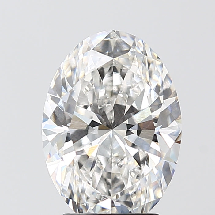 3.02 Carat Oval Lab Diamond with  Cut Diamond in 14KT  view 1
