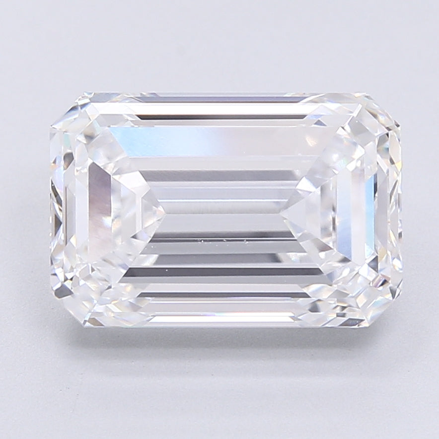 5.76 Carat Emerald Lab Diamond with  Cut Diamond in 14KT  view 1

