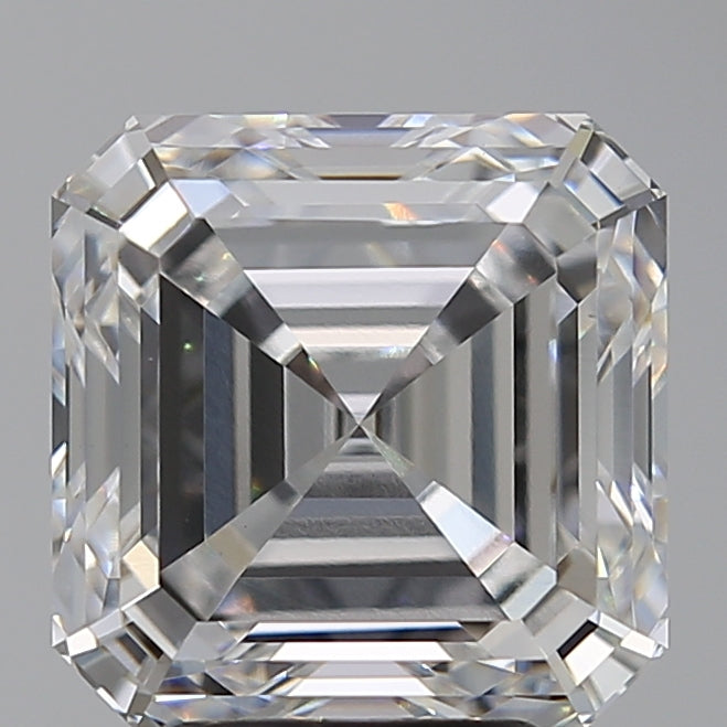 5.09 Carat Asscher Lab Diamond with  Cut Diamond in 14KT  view 1
