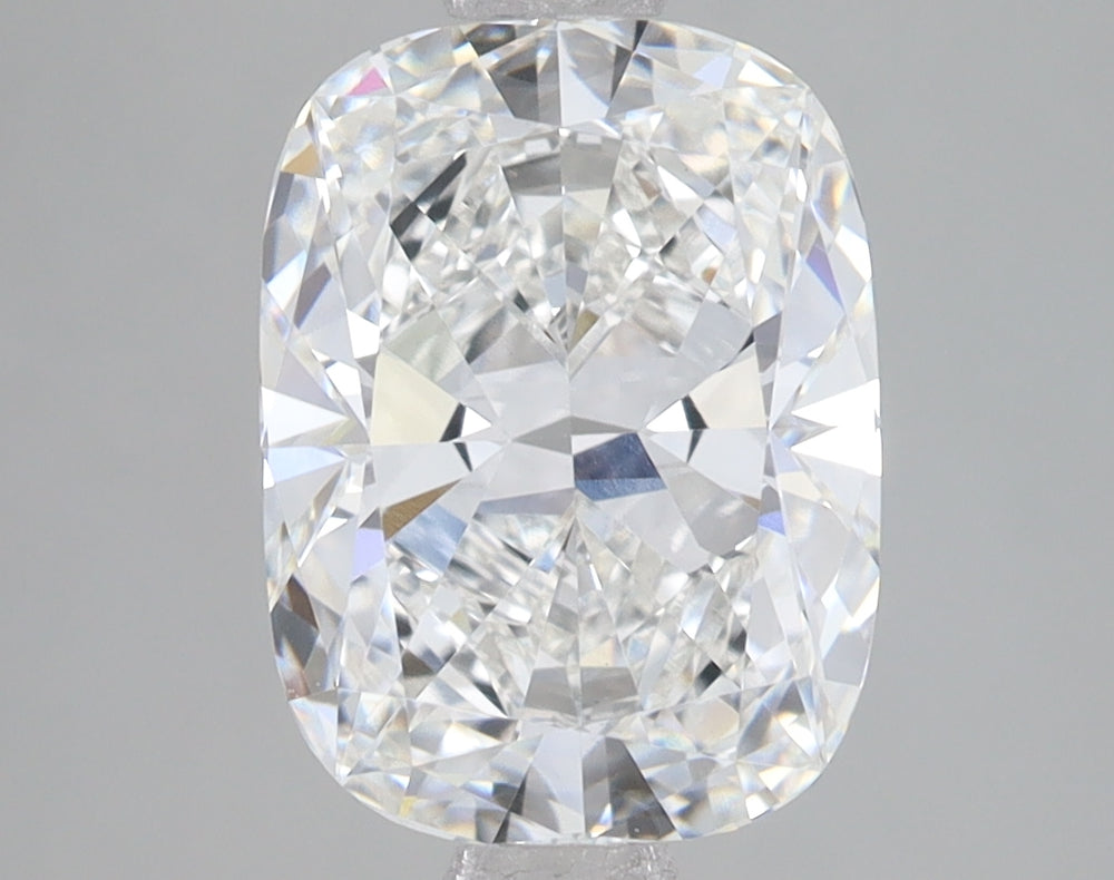 2.77 Carat Cushion Lab Diamond with  Cut Diamond in 14KT  view 1
