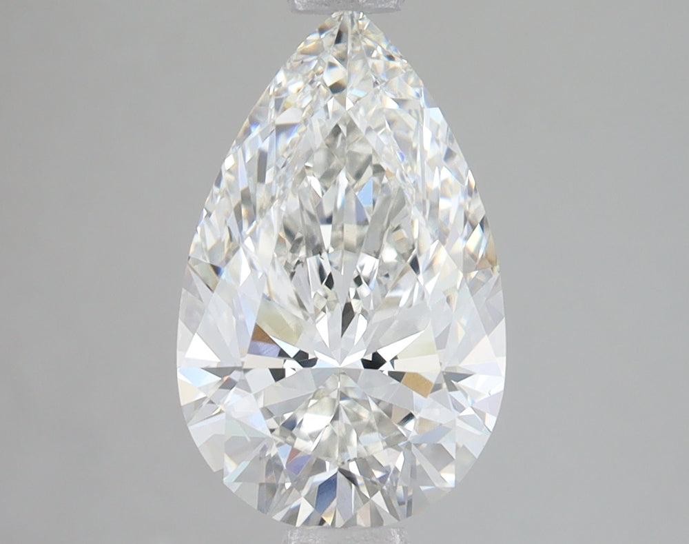 2.52 Carat Pear Lab Diamond with  Cut Diamond in 14KT  view 1

