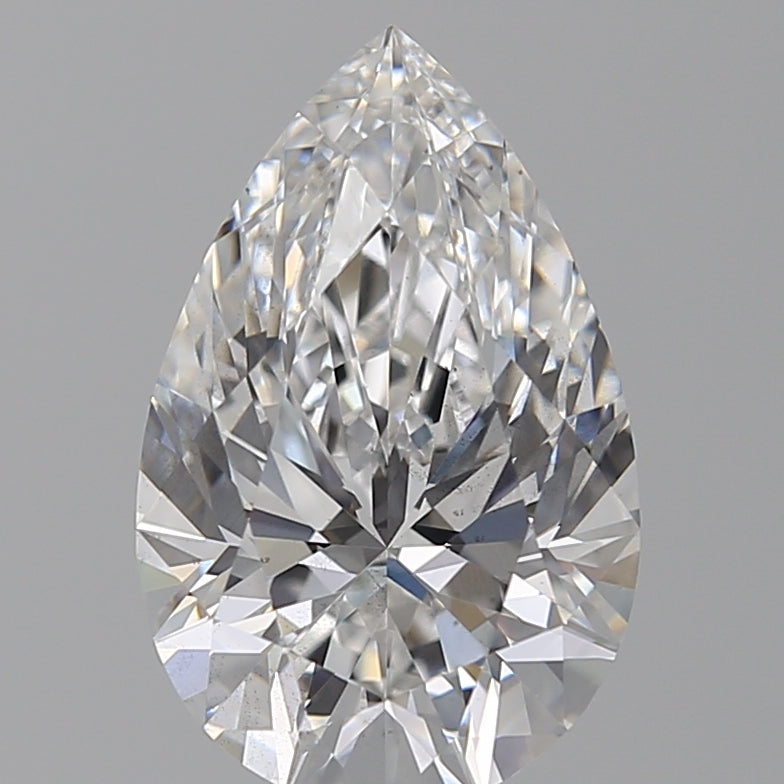 4.08 Carat Pear Lab Diamond with  Cut Diamond in 14KT  view 1
