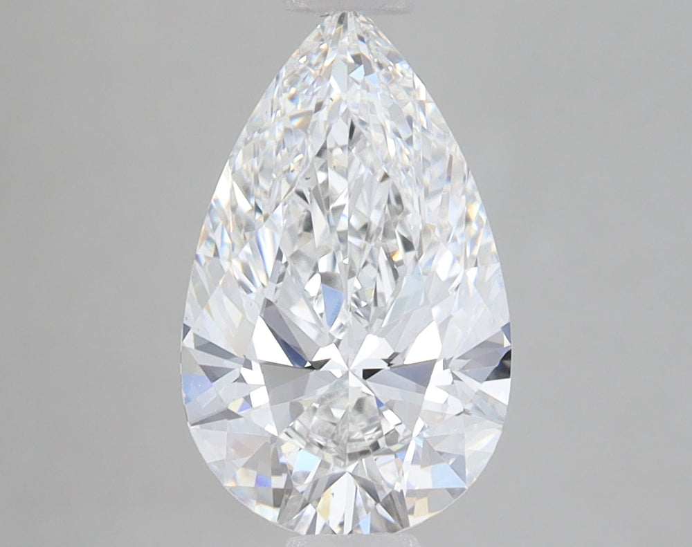 2.0 Carat Pear Lab Diamond with  Cut Diamond in 14KT  view 1

