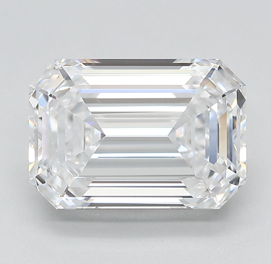 2.96 Carat Emerald Lab Diamond with  Cut Diamond in 14KT  view 1
