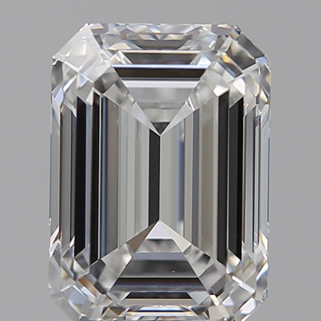 1.57 Carat Emerald Lab Diamond with  Cut Diamond in 14KT  view 1
